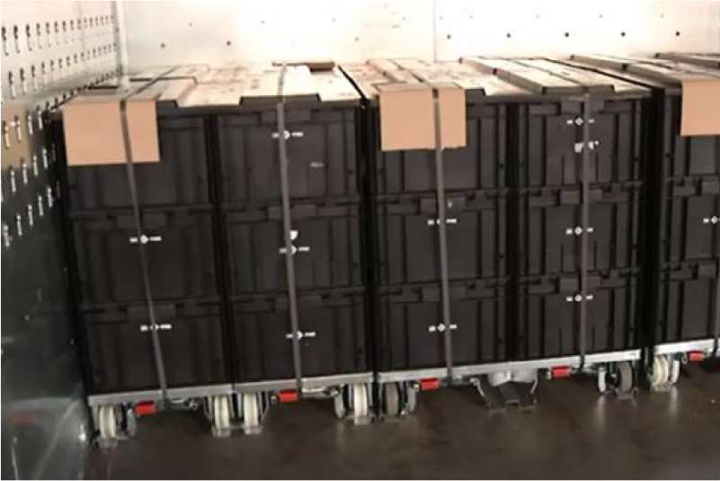 přeprava klt boxů v kamionu, paletové adaptéry a přepravní vozíky dolly s klt boxy