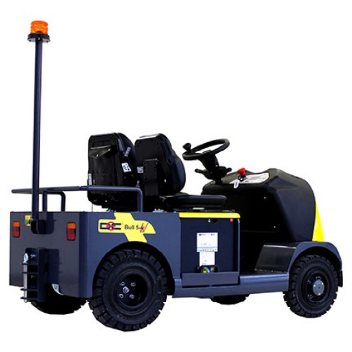 elektricky-tahac-dec-bull-5-4W-pro-naklad-do-5-tun tahač pro sedícího řidiče pro vnitřní i venkovní použití pro náklad do 5 tun bull 5-4W