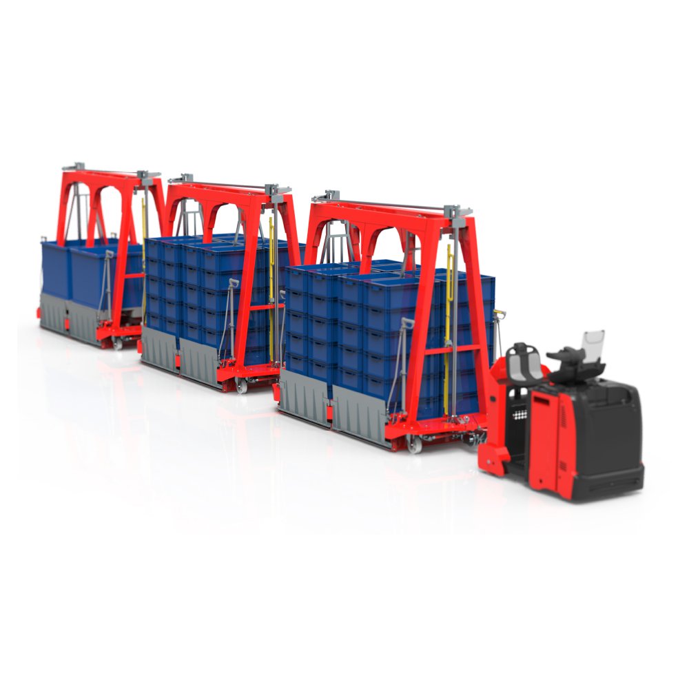 tazna-souprava-taxi-liner-wamech-pro-transport-malych-prepravnich-voziku tažná souprava taxi-liner wamech pro transport malých přepravních vozíků s materiálem, KLT boxy, přepravkami